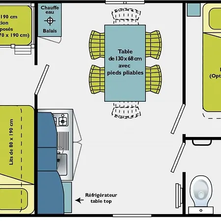 Mobil-home Confortable 4 Pers, Separees, Salon De Jardin Et Barbecue - Api-1-52-1348 Кемпинг Champagnac-le-Vieux