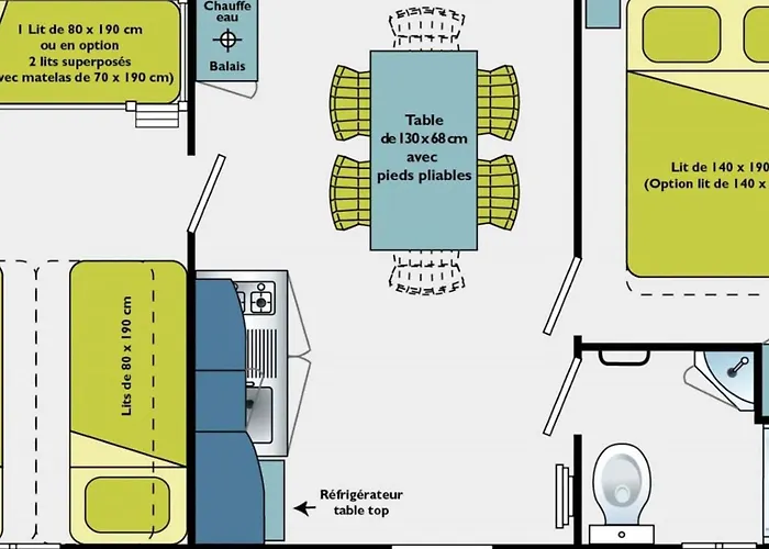 Mobil-home Confortable 4 Pers, Separees, Salon De Jardin Et Barbecue - Api-1-52-1348 Campsite Champagnac-le-Vieux